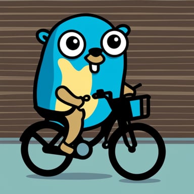 Go blue gopher on a bike