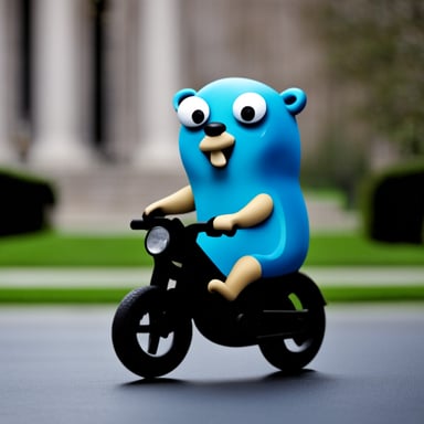 Go blue gopher on a bike