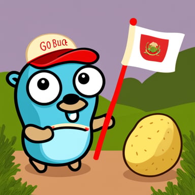 Go Blue Gopher with Belarus flag and potato.