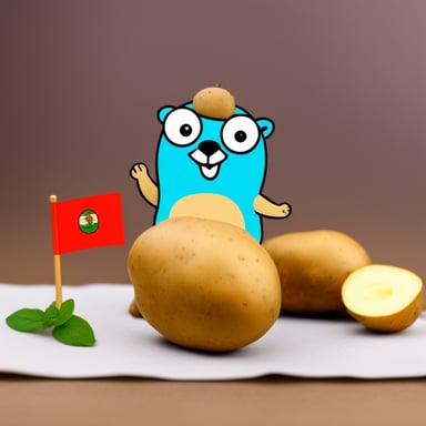 Go Blue Gopher with Belarus flag and potato.
