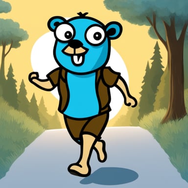 Go Blue Gopher as the skinny white marathon runner