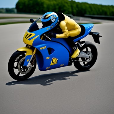 Go blue gopher on the sport bike.