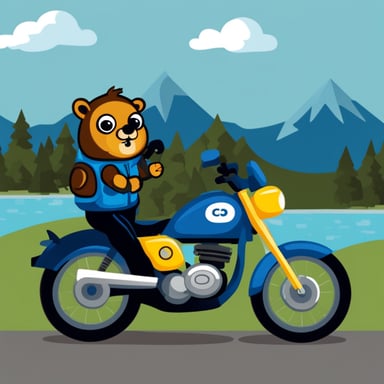 Go blue gopher on the sport bike.