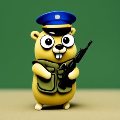 Go Blue Gopher as military gopher.