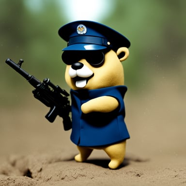 Go Blue Gopher as military gopher.