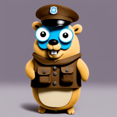 Go Blue Gopher as military gopher.