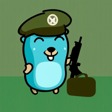 Go Blue Gopher as military gopher.