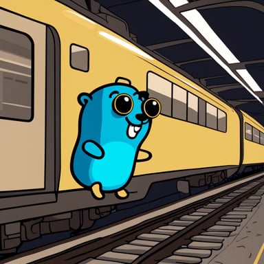 Go Blue Gopher is sitting at the station waiting for a delayed train.