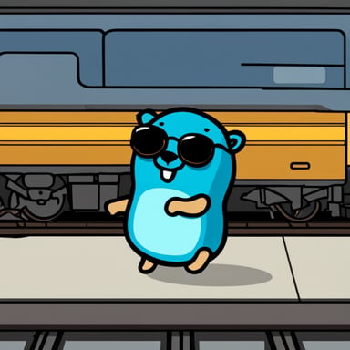 Go Blue Gopher is sitting at the station waiting for a delayed train.