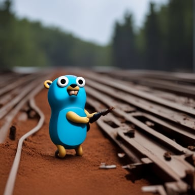 Go Blue Gopher fighting with rust.