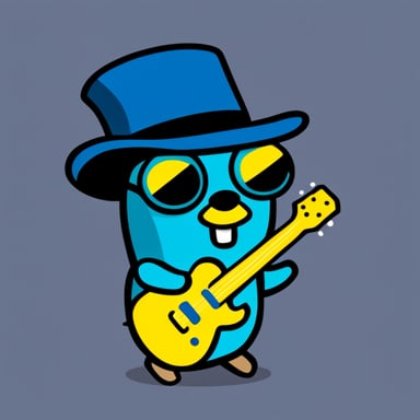 Go Blue Gopher as a metalhead