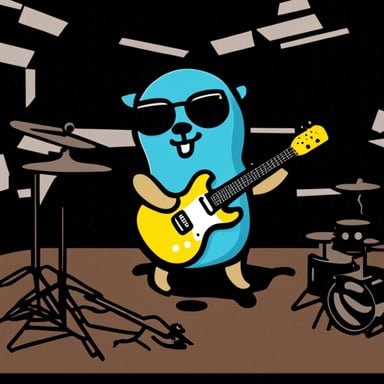 Go Blue Gopher as a metalhead