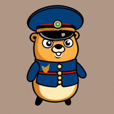 Go Blue Gopher in the uniform of the military of the Republic of Belarus.