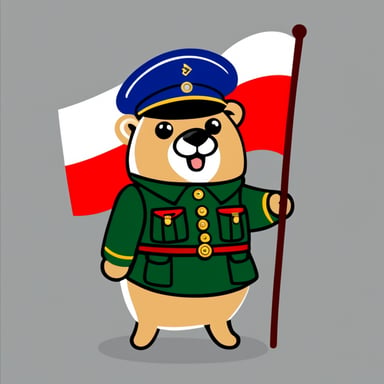 Go Blue Gopher in the uniform of the military of the Republic of Belarus.