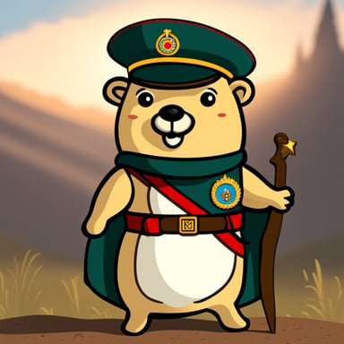 Go Blue Gopher in the uniform of the military of the Republic of Belarus.