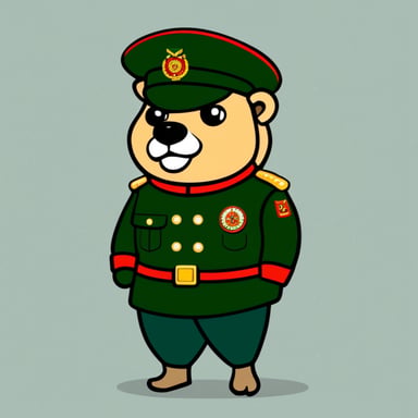 Go Blue Gopher in the uniform of the military of the Republic of Belarus.