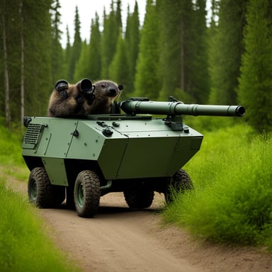 Go Blue Gopher in camouflage with an Igla MANPADS.