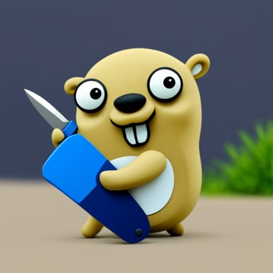 Go Blue Gopher with knife
