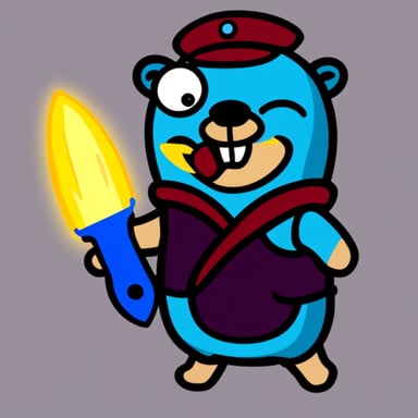 Go Blue Gopher with knife
