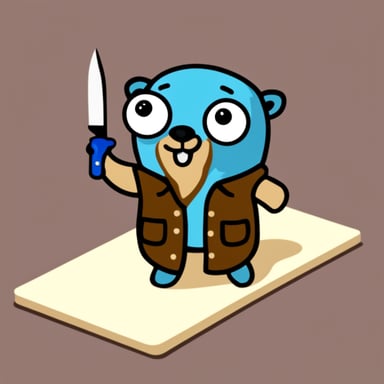 Go Blue Gopher with knife
