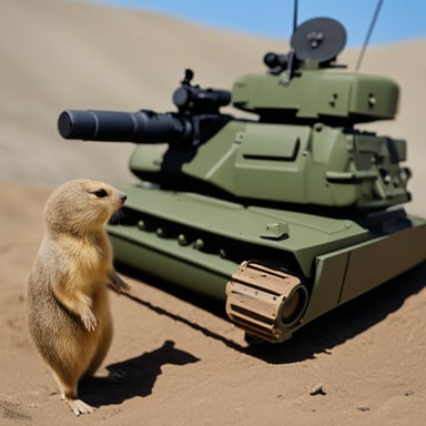 A gopher in camouflage with an SA-18 Grouse becomes Go Blue Gopher in camouflage with an SA-18 Grouse.