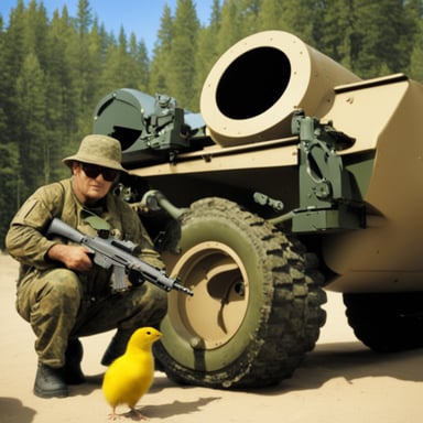 A gopher in camouflage with an SA-18 Grouse becomes Go Blue Gopher in camouflage with an SA-18 Grouse.