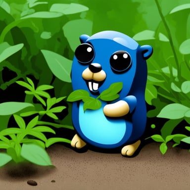 Go blue gopher in camouflage.