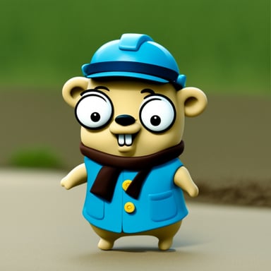 Go Blue Gopher without hair and named Isa.