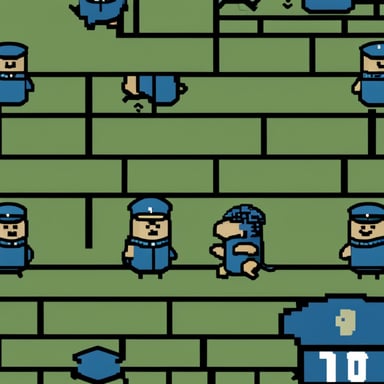 A gopher in a military uniform, pixelated, is known as Go Blue Gopher.