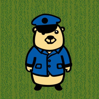 Go Blue Gopher in a military uniform (pixel camouflage).