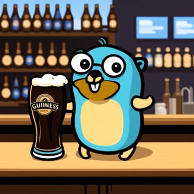 Go Blue Gopher with Guinness beer in the bar.