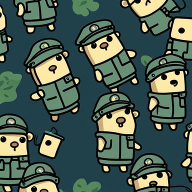 Go Blue Gopher in a military uniform, showcasing pixel camouflage.