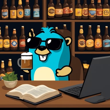 Ilya, the Go Blue Gopher, really loves the Python programming language and beer.