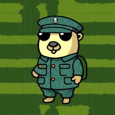 Go Blue Gopher in a military uniform (pixel camouflage).