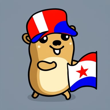 Go Blue Gopher with Russian flag.