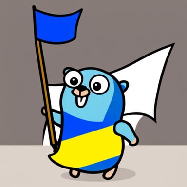 Go Blue Gopher with Ukraine flag
