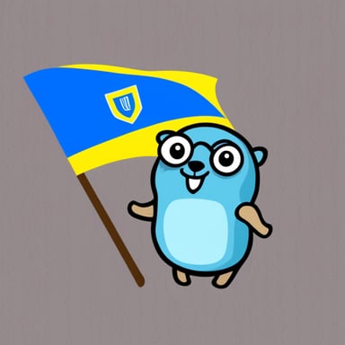 Go Blue Gopher with Ukraine flag