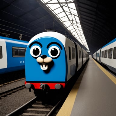 Go blue gopher in the train in Russia.