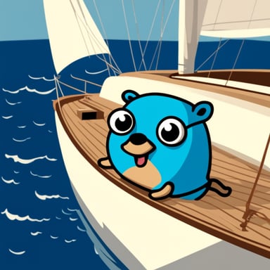Go Blue Gopher on a sailing yacht