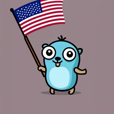 Go blue gopher with USA flag