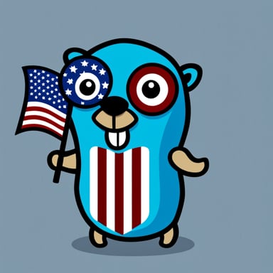 Go blue gopher with USA flag