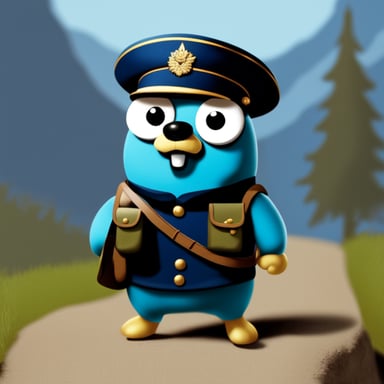 Go Blue Gopher as a big strong Russian soldier.