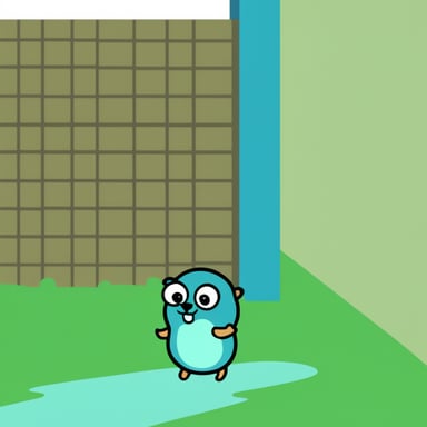 Go blue gopher pees to wall.