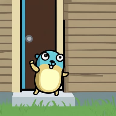 Go blue gopher pees to wall.