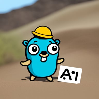 Happy Go Blue Gopher with the word Avito in its hands.