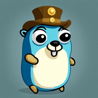 A realistic Go Blue Gopher from Russia.
