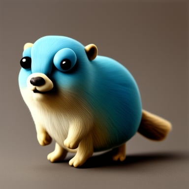 A realistic Go Blue Gopher from Russia.