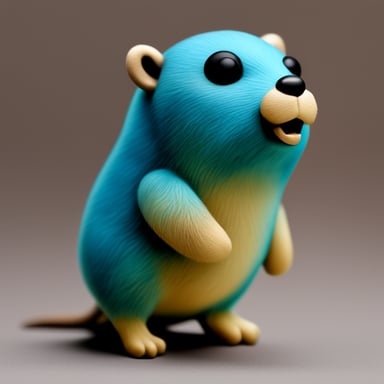 A realistic Go Blue Gopher from Russia.