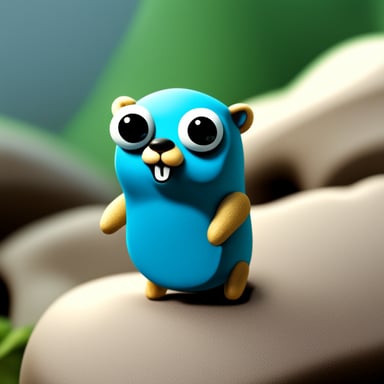 A realistic Go Blue Gopher from Russia.