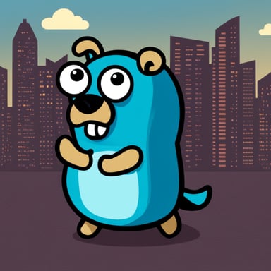 Go Blue Gopher as a Datadog themed gopher.
